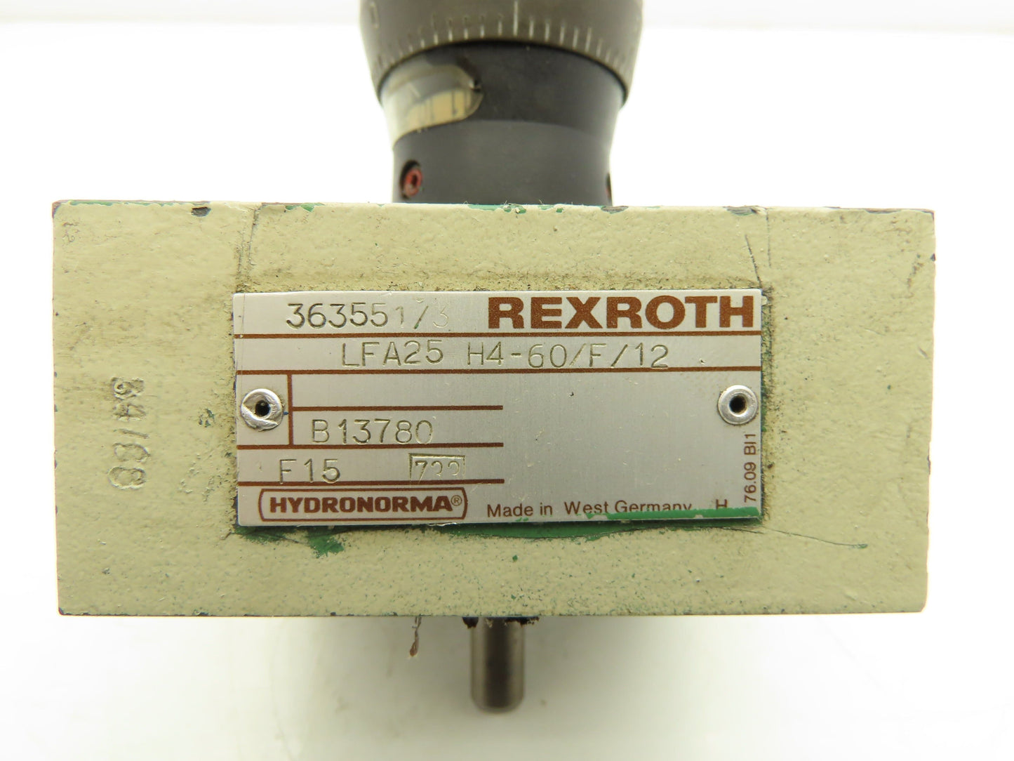 Rexroth LFA25 H4-60/F/12 Hydraulic Cartridge Valve Control Cover Manual Adjust