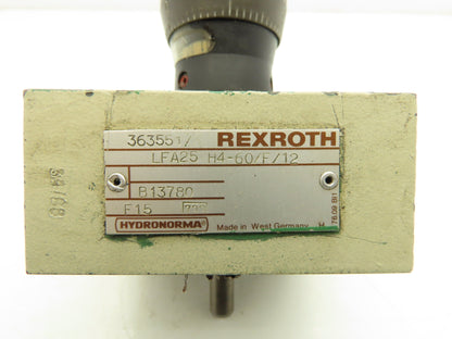 Rexroth LFA25 H4-60/F/12 Hydraulic Cartridge Valve Control Cover Manual Adjust