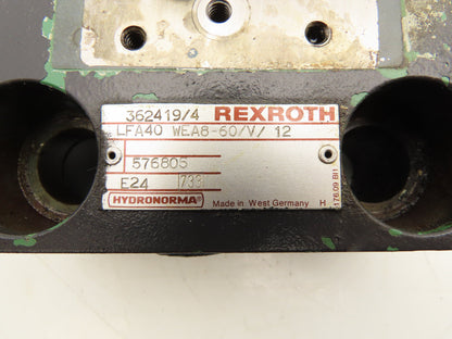 Rexroth LFA40 WEA8-60/V/12 Logic 2-Way Cartridge Valve Control Cover