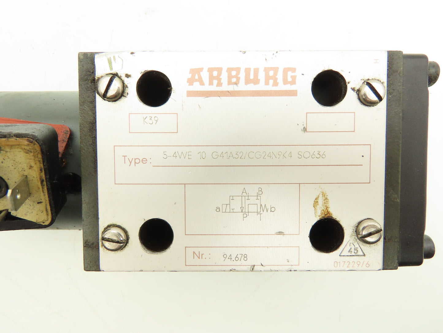 Arburg 5-4WE10 G41A32/CG24N9K4 Directional Control 4/2 Solenoid Valve 24VDC