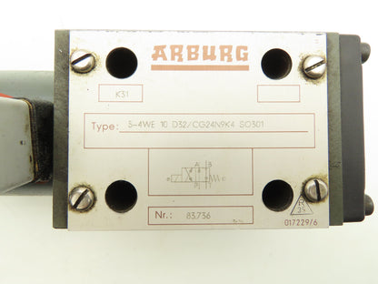 Arburg 5-4WE10 D32/CG24N9K4 Directional Control 4/2 Solenoid Valve 24VDC