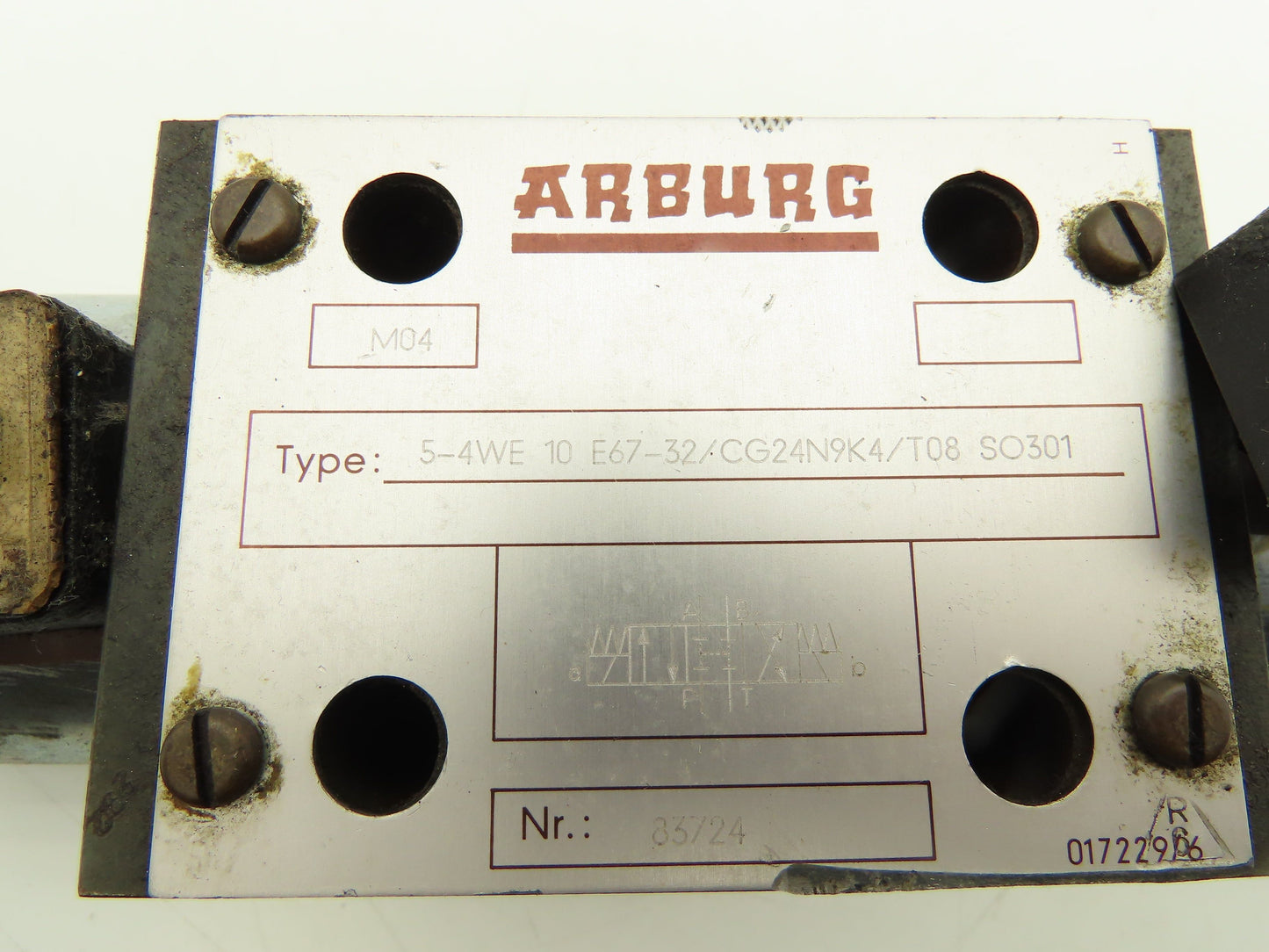Arburg 5-4WE10 E67-32/CG24N9K4/T08 Directional Control 4/3 Solenoid Valve 24VDC