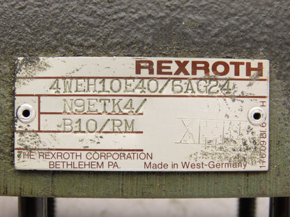 Rexroth 4WEH10E40/6AG24N9ETK4 Directional Solenoid Valve 4WE6J51/AG24N9K4/B10V