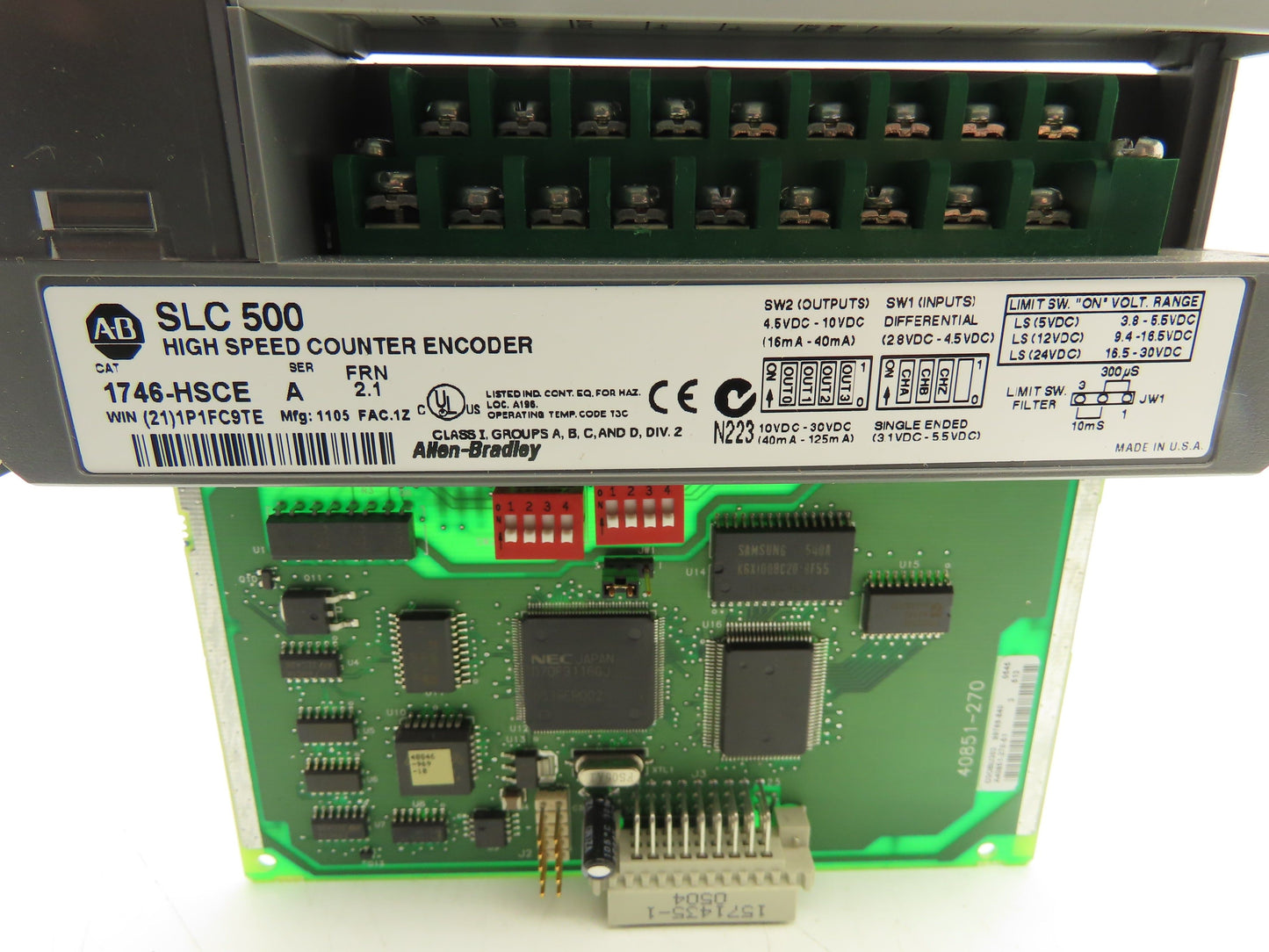 Allen Bradley 1746-HSCE SLC 500 High Speed Counter Encoder FRN 2.1 Series A
