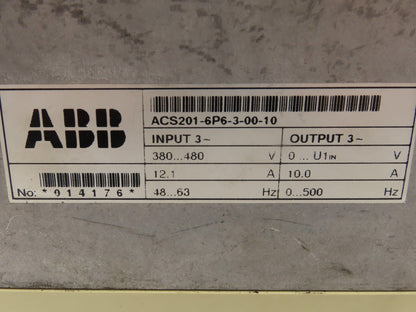 ABB ACS201-6P6-3-00-10 ACS 200 AC VFD Drive 480V 10A Broken Cover