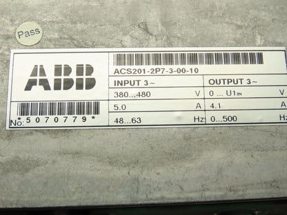 ABB ACS201-2P7-3-00-10 ACS 200 AC VFD Drive 480V 10A Broken Missing Cover