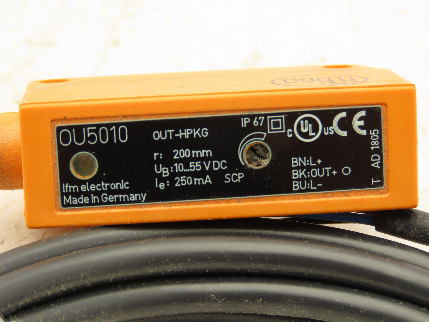 IFM OU5010 Diffuse Reflection Photoelectric Sensor 10-55VDC 250MA