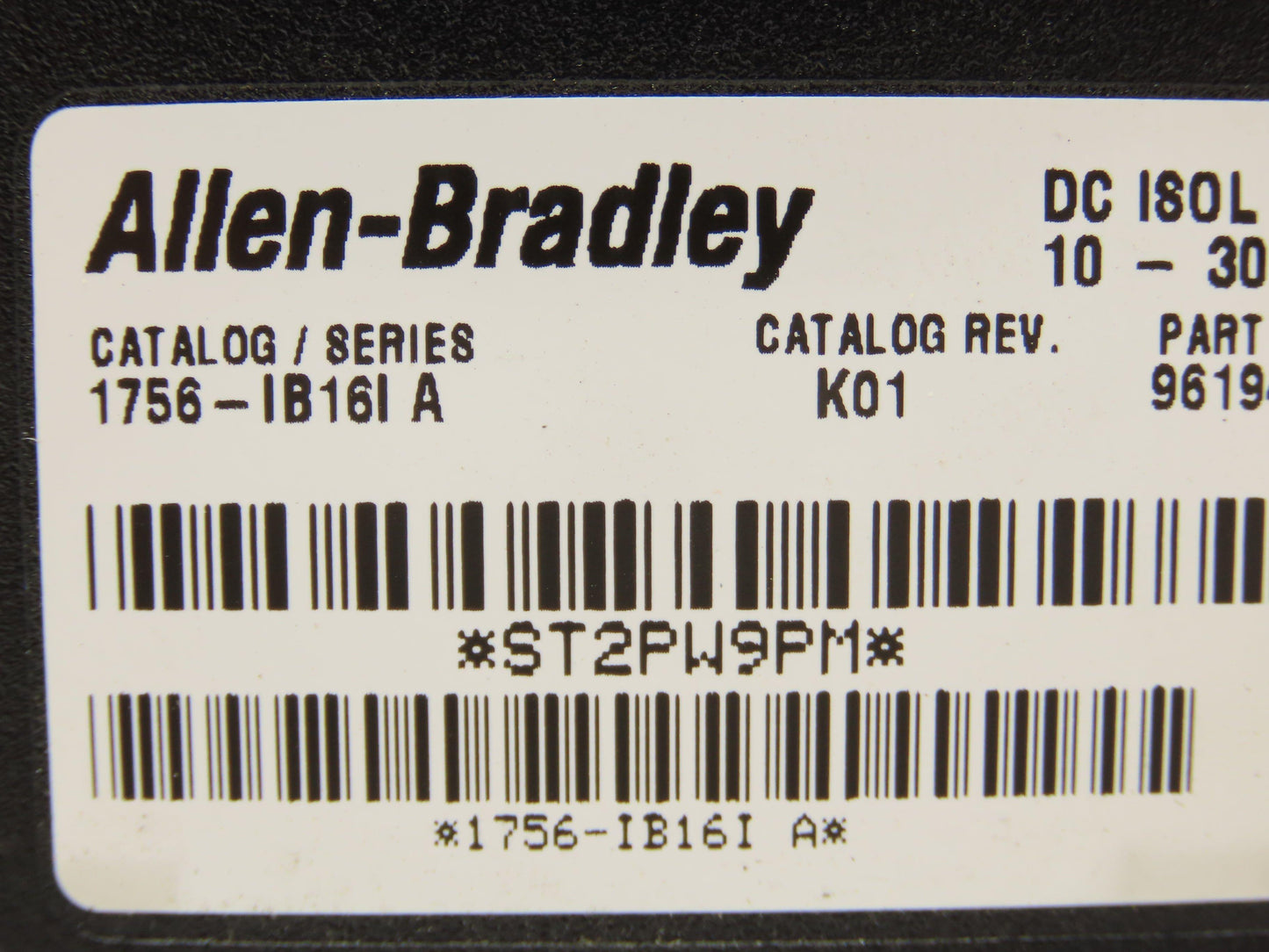 Allen Bradley 1756-IB161 DC Isolated Input Module 16PT REV K01 F/W REV 2.2 Ser A