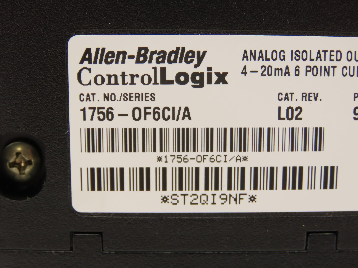 Allen Bradley 1756-OF6CI ControlLogix Analog Isolated Output 6 Point Ser A