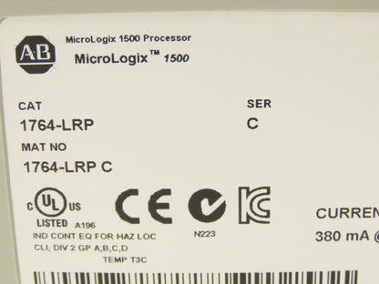 Allen Bradley 1764-LRP MicroLogix 1500 Processor Unit Series C FW 12