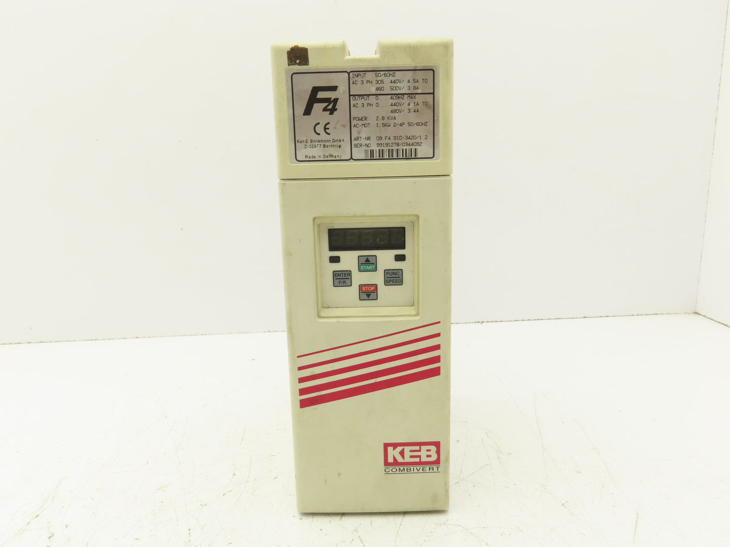 KEB 09.F4.S1D-3420 V1.2 Combivert AC Inverter Drive 3PH 2.8KVA 480V 3.4A