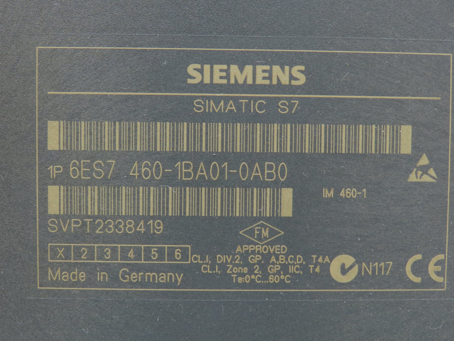 Siemens 6ES7460-1BA01-0AB0 Transmitter Interface Module IM460-1