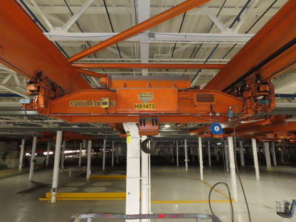 Cleveland Tramrail 16 Ton Double Girder Underhung Bridge Crane 43' Span w/Remote