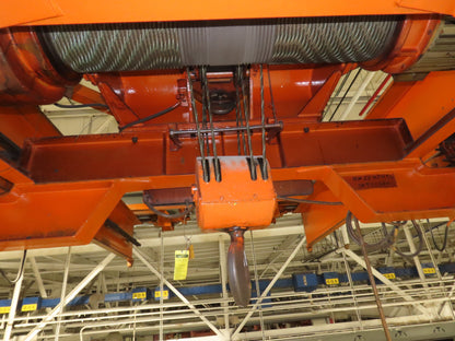 Cleveland Tramrail P&H 10 Ton Double Girder Underhung Bridge Crane 43' Span