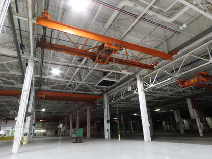 Cleveland Tramrail P&H 10 Ton Double Girder Underhung Bridge Crane 43' Span
