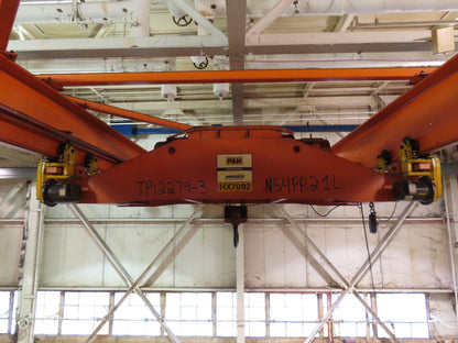 Cleveland Tramrail P&H 15 Ton Double Girder Underhung Bridge Crane 34' 10" Span