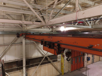 Cleveland Tramrail P&H 11 Ton Double Girder Underhung Bridge Crane 34' 10" Span