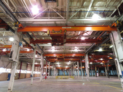 Cleveland Tramrail P&H 15 Ton Double Girder Underhung Bridge Crane 34' 10" Span