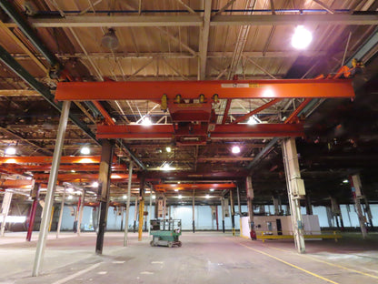 Cleveland Tramrail P&H 15 Ton Double Girder Bridge Crane 34' 10" Span w/Remote