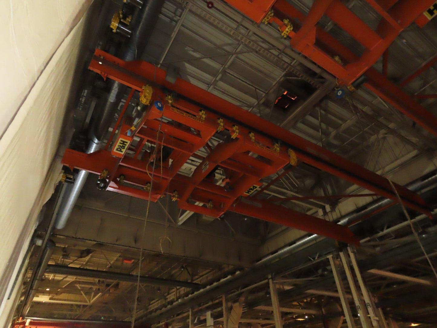 Cleveland Tramrail P&H 15 Ton Double Girder Bridge Crane 45' Span 2-Hoists