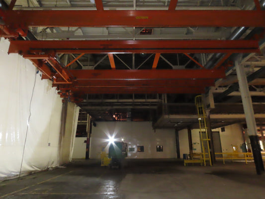 Cleveland Tramrail P&H 10 Ton Double Girder Underhung Bridge Crane 45' Span