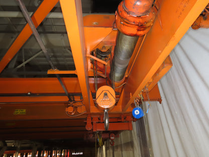Cleveland Tramrail P&H 10 Ton Double Girder Underhung Bridge Crane 45' Span