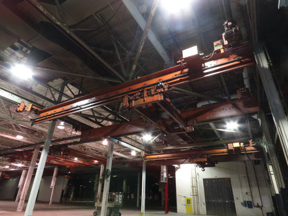 Cleveland Tramrail P&H 15 Ton Double Girder Underhung Bridge Crane 34' 10" Span