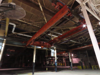Cleveland Tramrail P&H 15 Ton Double Girder Underhung Bridge Crane 34' 10" Span