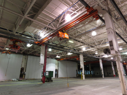 Cleveland Tramrail P&H 5 Ton Single Girder Underhung Bridge Crane 34' 10" Span