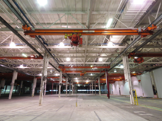 Cleveland Tramrail P&H 5 Ton Single Girder Underhung Bridge Crane 34' 10" Span