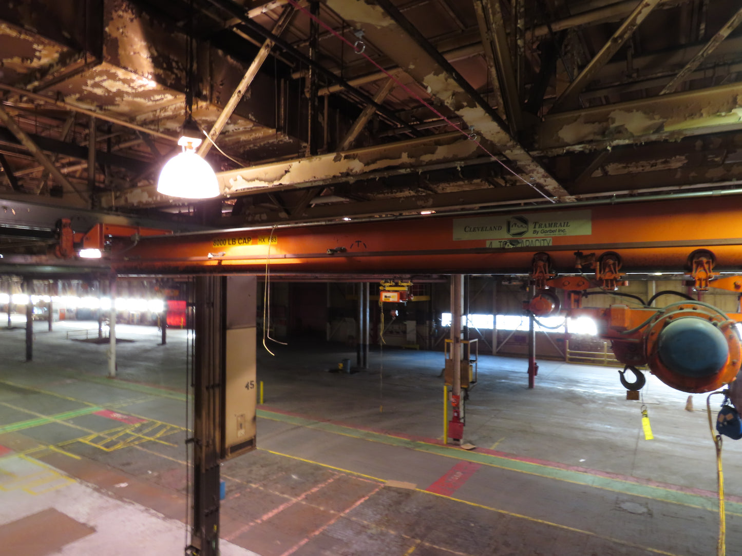 Cleveland Tramrail P&H 4 Ton Single Girder Underhung Bridge Crane 34' 10" Span