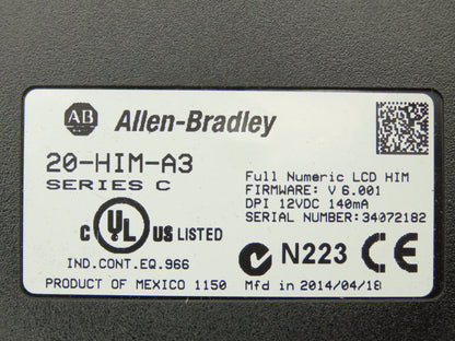 Allen Bradley 20AD3P4A0AYNANNN PowerFlex 70 Variable AC Drive VFD 2Hp 480V 3PH