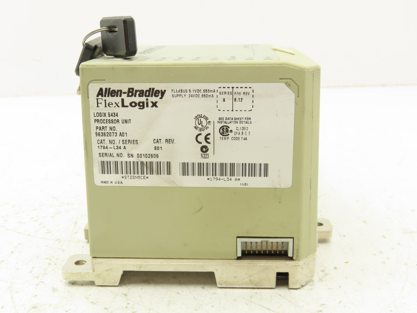 Allen Bradley 1794-L34 A Flex Logix 5434 Processor Unit  24VDC F/W REV 8.12