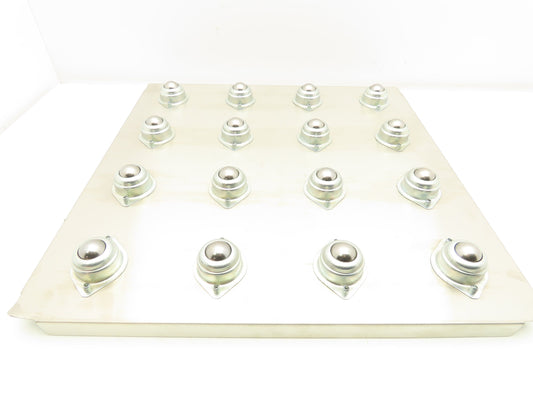 Ball Bearing Transfer Roller Conveyor Table 18x18" Stainless Drop-In 4.5" Center