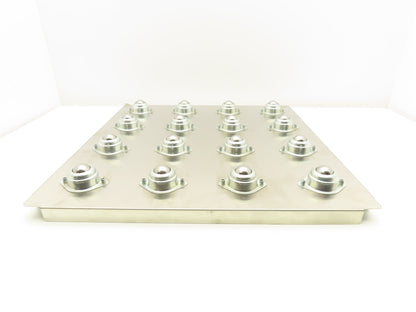 Ball Bearing Transfer Roller Conveyor Table 18x18" Stainless Drop-In 4.5" Center