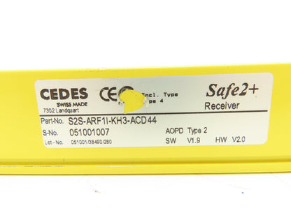 Cedes S2S-ARF1I-KH3-ACD44 Safe2+ Safety Light Curtain Receiver Only 360mm Long