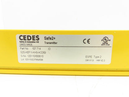 Cedes 107714 Safe2+ Safety Light Curtain Transmitter S2S-KEF1I-KH3-ACD59 360mm