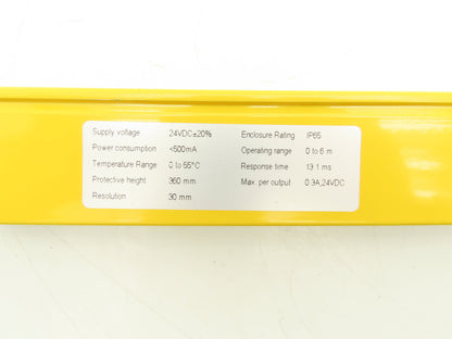 Cedes 107714 Safe2+ Safety Light Curtain Transmitter S2S-KEF1I-KH3-ACD59 360mm