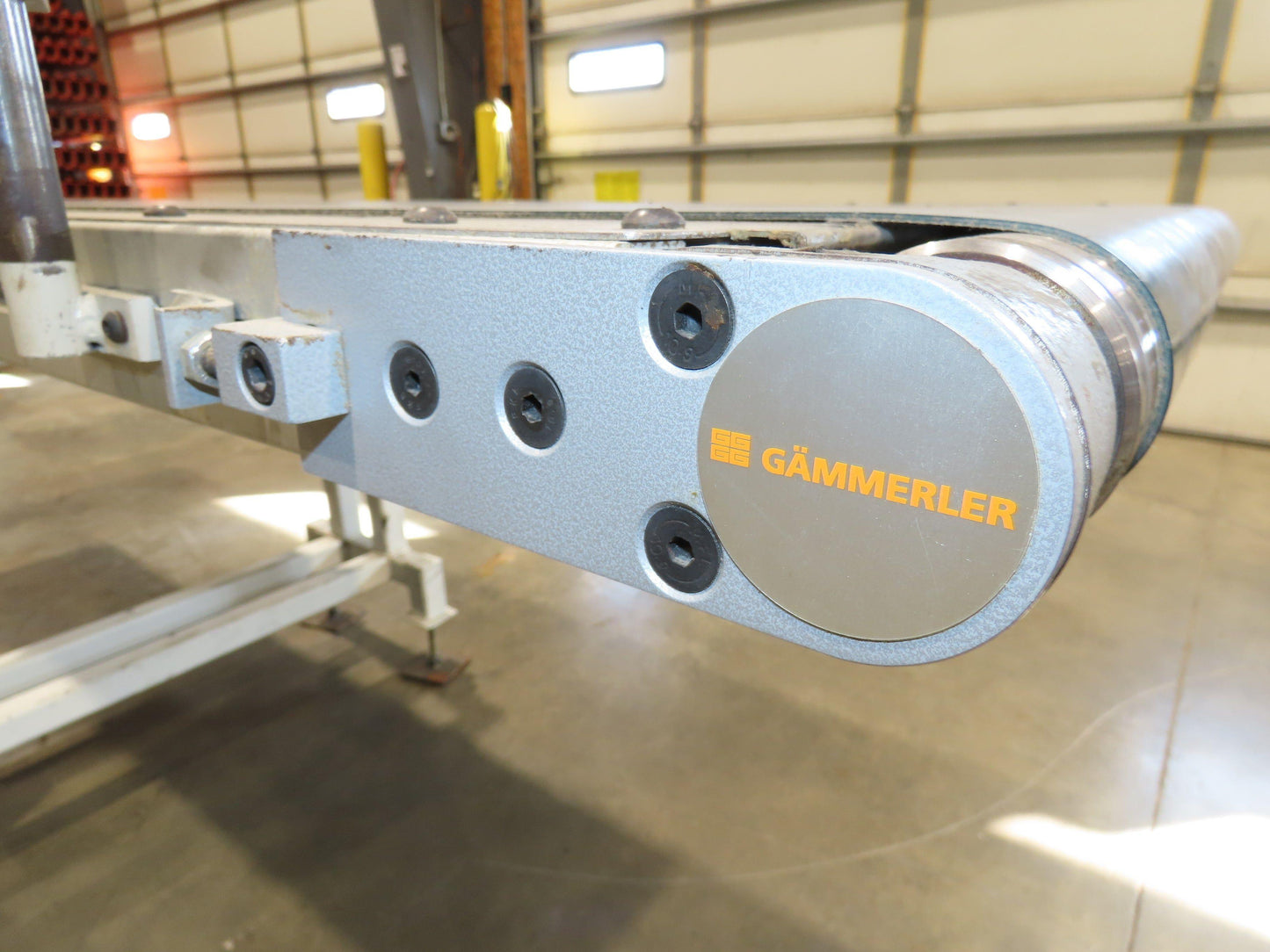 Gammerler 28"x8' 5" Slider Bed Conveyor 22" Flat Belt 125 FPM 480V Low Profile