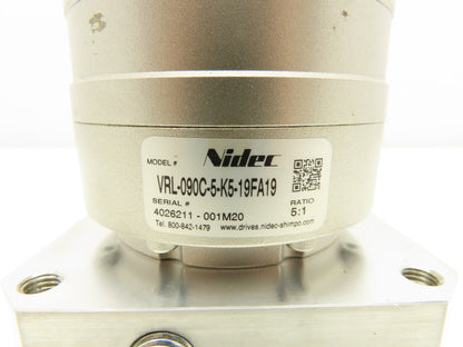 Nidec VRL-090C-5-K5-19FA19 ABLE Inline Gearbox 5:1 Planetary Gear Head Reducer