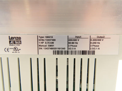 Lenze SM410 AC Tech Variable Frequency AC Drive 1HP 480VAC 3Ph