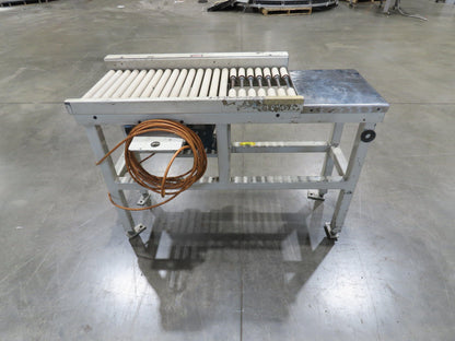 Buhrt 20"x 50"L Plastic Roller Conveyor 16"BF 80 FPM Chain Drive 460V