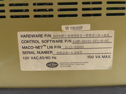 Barber Colman 80HP-00001-002-0-00 Pressure/Flow Module Maco 8000 120VAC 100VA