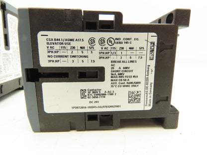 Siemens 3RT20161BB41 Power Contactor 24V Coil 600VAC 20A 3PH Lot Of 8