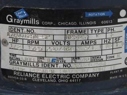 Graymills A-24254-KF Superflo Vertical Centrifugal Pump 1/2Hp 230/460V 3PH 1"NPT