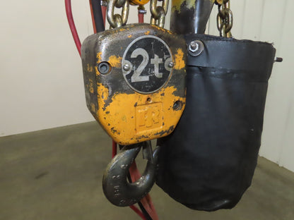 Ingersoll Rand HL2000 2 Ton 4000Lb Pneumatic Air Hoist 16' Lift w/Power Trolley