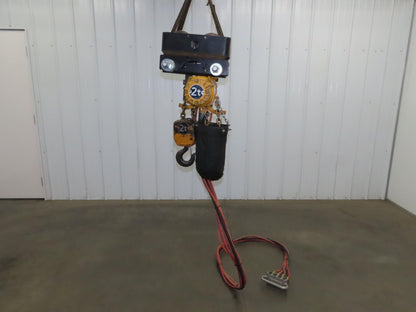 Ingersoll Rand HL2000 2 Ton 4000Lb Pneumatic Air Hoist 16' Lift w/Power Trolley