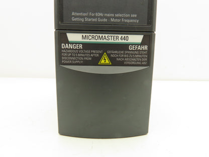 Siemens 6SE6440-2AB12-5AA1 MicroMaster 440 VFD AC Motor Drive 0.25kw 240V 1Ph In