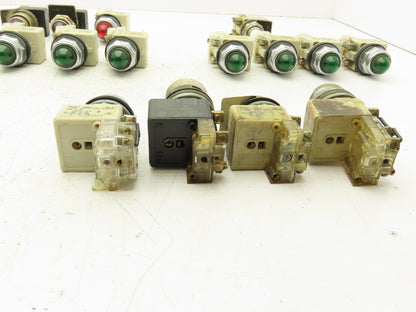 Square D 9001-KM1 Button Mixed Round Dome Illuminated Lot of 16