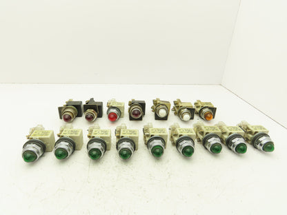 Square D 9001-KM1 Button Mixed Round Dome Illuminated Lot of 16